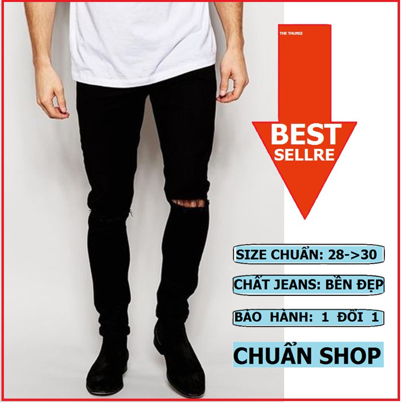Quần Jean Nam rách Gối phong cách Tây của BoSi