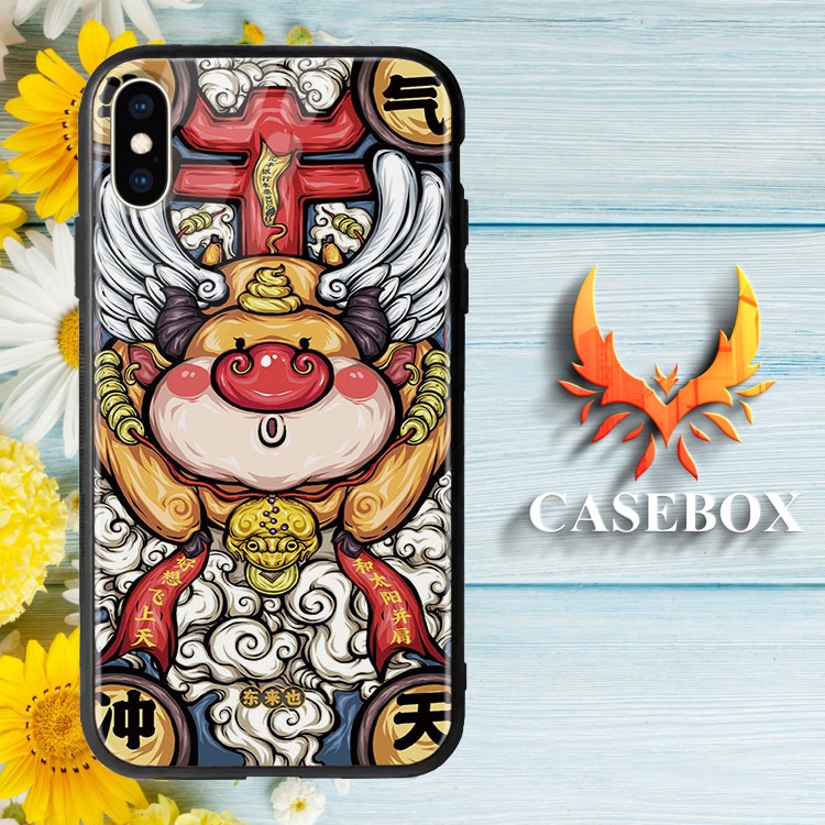 ốp Iphone Hình Tranh Trung Quốc Cao Cấp CASEBOX Cho 6/6S/7/8/Plus/X/Xs/Xr/11/Pro/Max/12/Min