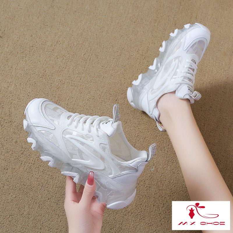 M & X ~  Giày Thể Thao Đế Dày Phối Lưới Mỏng Thoáng Khí Phong Cách Mới 2022