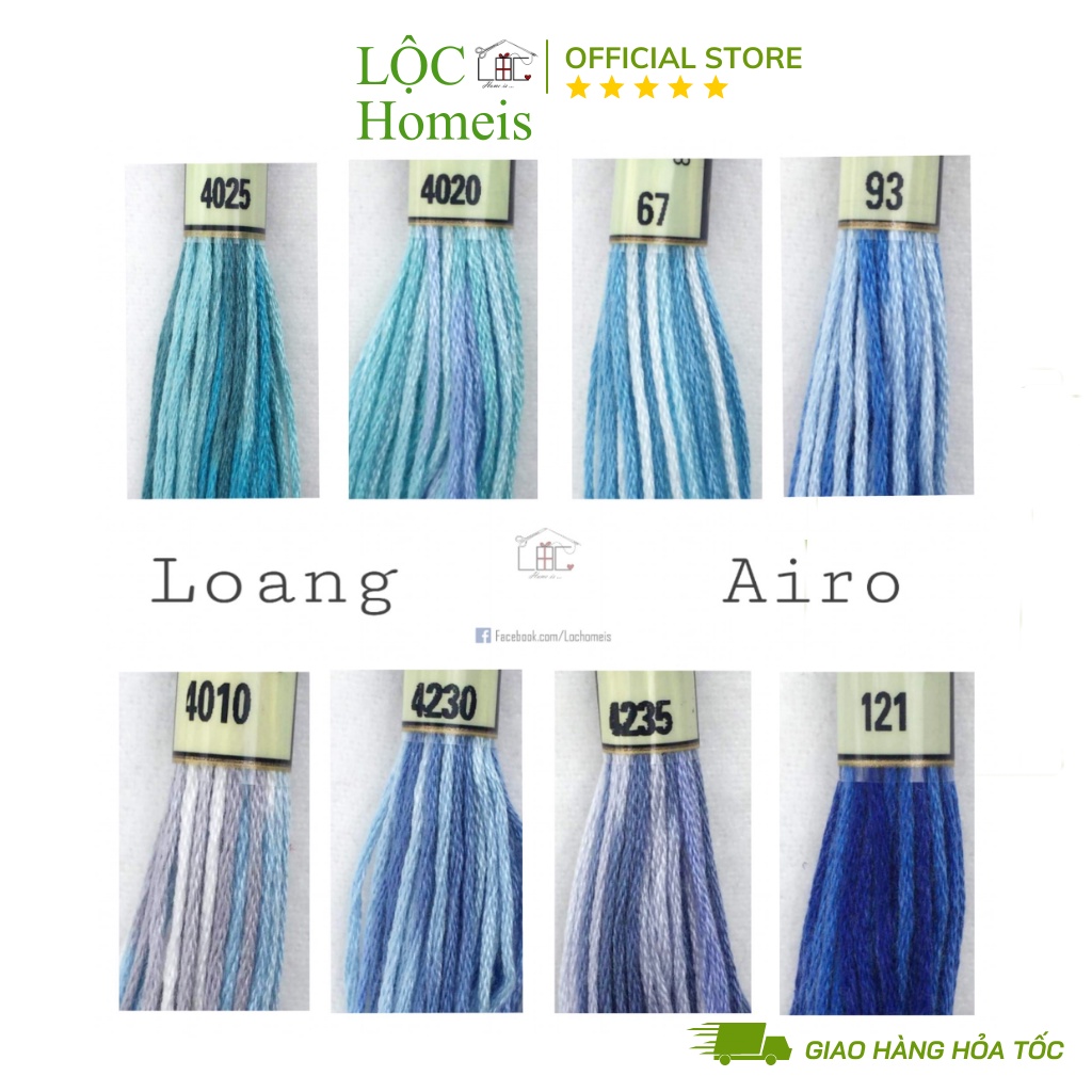 [Chọn màu] Chỉ Loang Airo Chính Hãng Full 54 Màu - LỘC Homeis