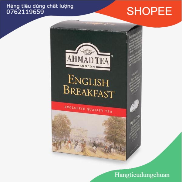 Trà đen Buổi Sáng Anh Quốc hộp giấy - Ahmad English Breakfast Tea 100g (trà lá pha ấm – 100g trà/hộp)