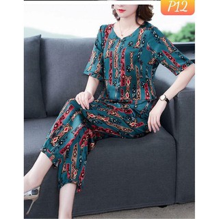 Đồ bộ in họa tiết 3D, bộ nữ tilot thun thái cực đẹp và nhẹ nhàng size 38-45kg đều mặc được