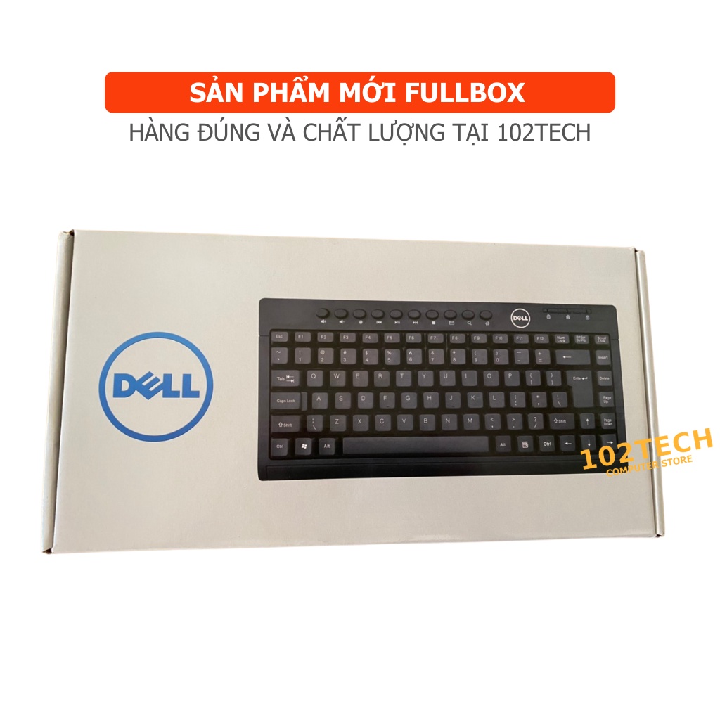 Bàn phím máy tính mini Dell chính hãng, phím gõ êm và nhạy, nhỏ gọn tiện lợi, phù hợp văn phòng và học tập