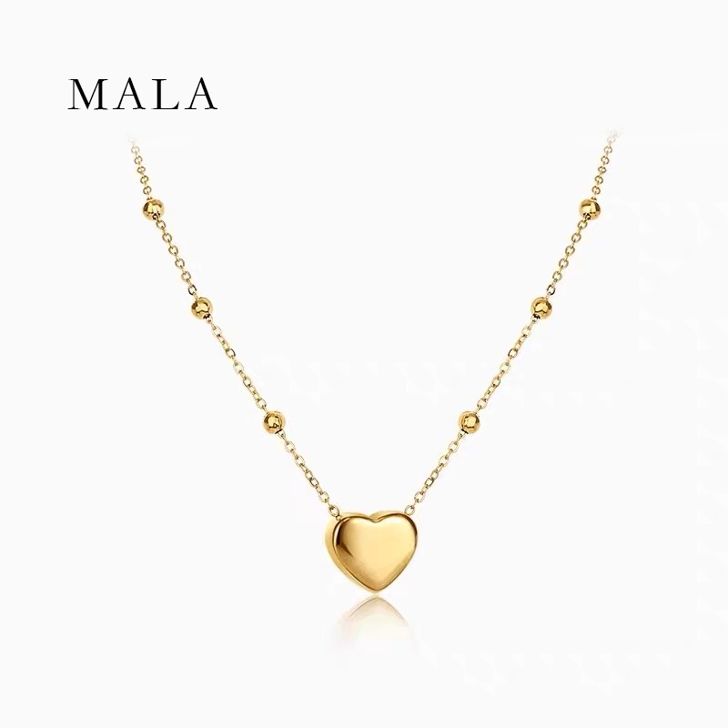 Dây chuyền MAYEBE LAVEND bằng thép titan mạ vàng 18K mặt hình trái tim sang trọng dành cho nữ