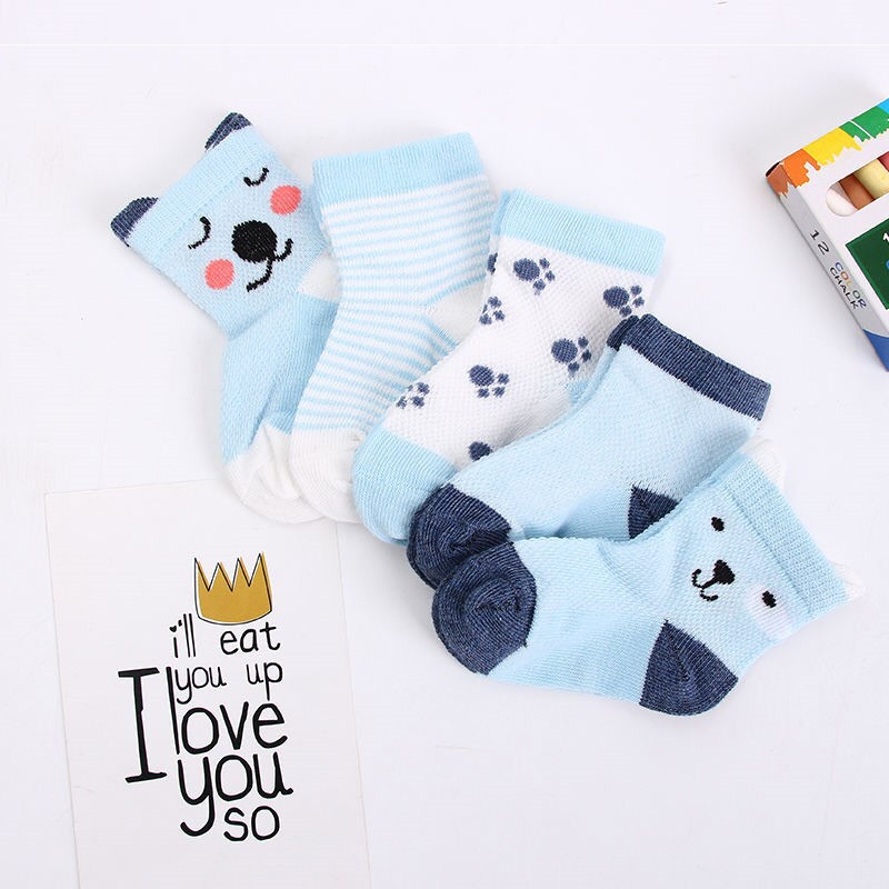 Set 5 đôi Tất Vớ cổ cao Kids Socks cho bé từ 0-3 tuổi