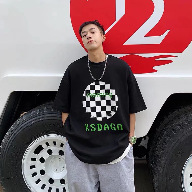 Áo Thun Tay Ngắn Cổ Tròn In Hình Thương Hiệu Thời Trang Cho Nam Size M-5XL