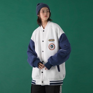 ÁO BOMBER JACKET KHOÁC BÓNG CHÀY RAGLAN ÁO KHOÁC NỈ PHỐI TAY UNISEX