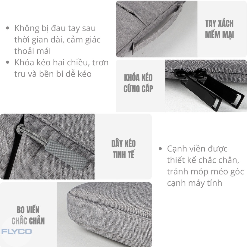 Túi chống sốc đựng Laptop / Macbook chống nước, xước Cao Cấp 13 3 14 15 6 inch Flyco ST02 da máy tính Cặp balo nam nữ