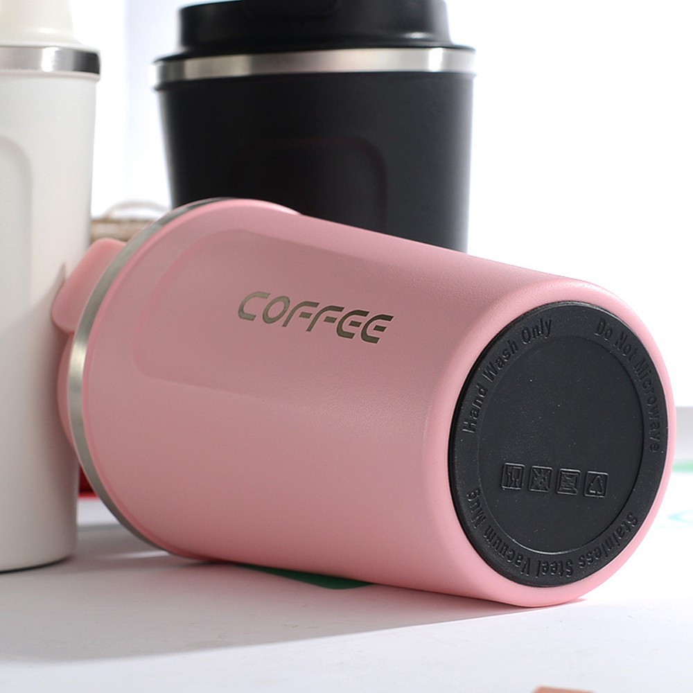 Cốc coffee giữ nhiệt có 2 lớp cách nhiệt an toàn tiện lợi dung tích 380ml-420ml