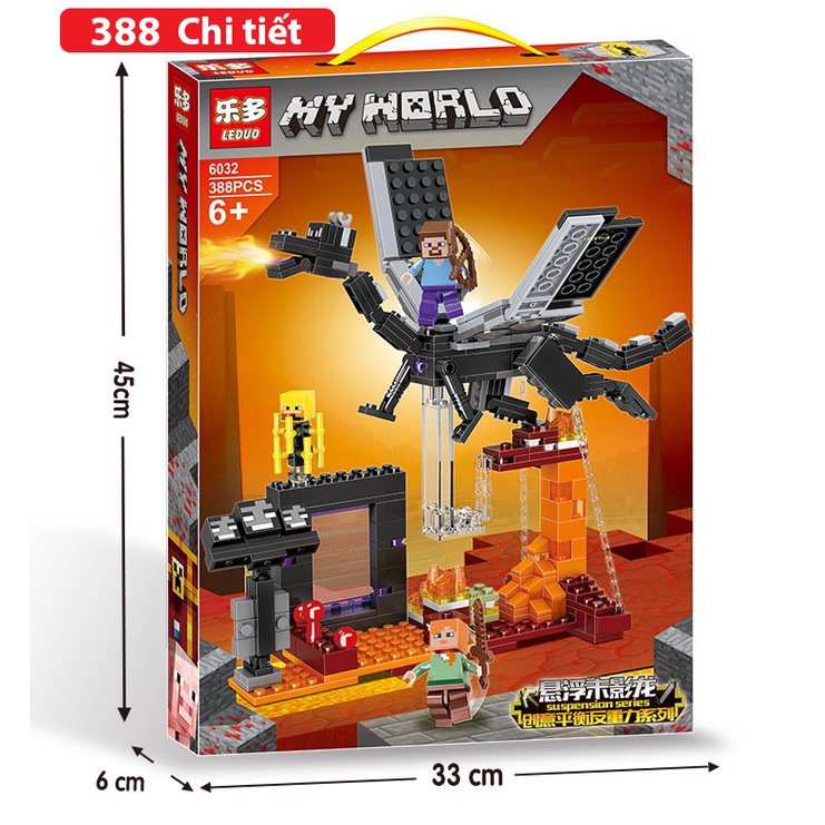 Đồ chơi cho bé mô hình lắp ráp Minecraft My World , Rồng Ender vơi hơn 450 chi tiết nhựa ABS cao cấp