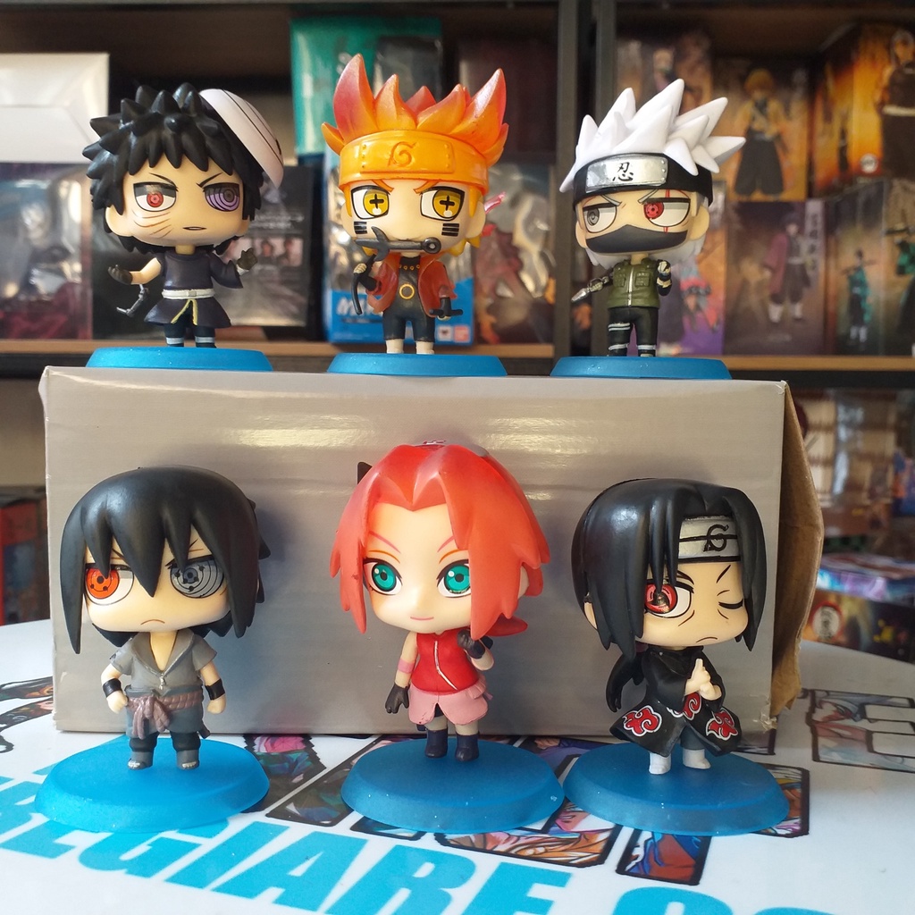 Mô hình Naruto Chipi 8cm Nhân Vật Naruto, Kakashi, Sakura, Opito, Sasuke, Itachi No Box