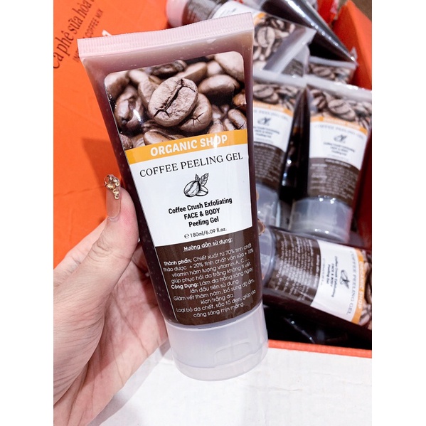Gel tẩy tế bào chết cafe cho mặt và body , chiết xuất từ thiên nhiên an toàn cho mọi loại da