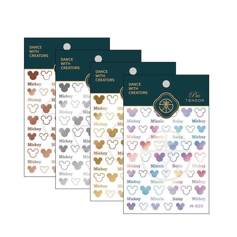 Miếng Dán Trang Trí Móng Tay Hình Chuột Mickey Mạ Vàng M-029