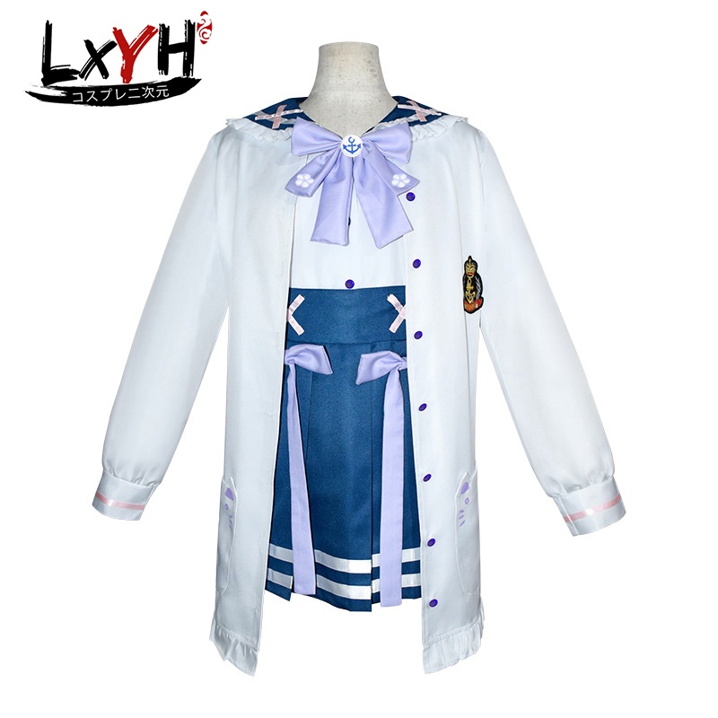 Hololive Minato Aqua Vtuber trang phục cosplay Anime Phim Hoạt Hình Cosplay Tóc Giả Trang Phục Trang Phục Người Phụ Nữ