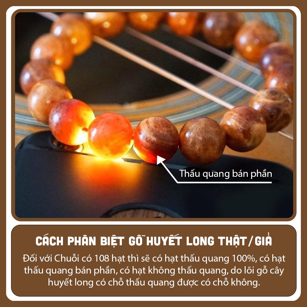 Vòng Tay Gỗ Huyết Long Thấu Quang Cao Cấp 12 li Vòng Gỗ Huyết Rồng Tự Nhiên  - Cam kết hàng thật