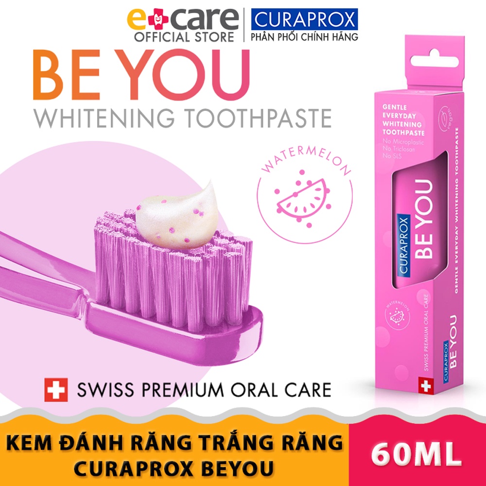 Kem đánh răng Curaprox BE YOU trắng răng tự nhiên 60ml [Dưa hấu]