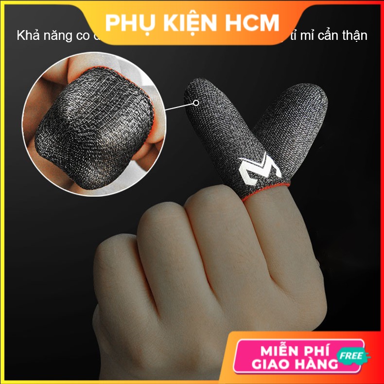 2 Găng tay chơi game điện thoại MEMO sợi carbon phủ bạc cảm ứng nhạy cho game PUBG FF  - Phụ Kiện HCM