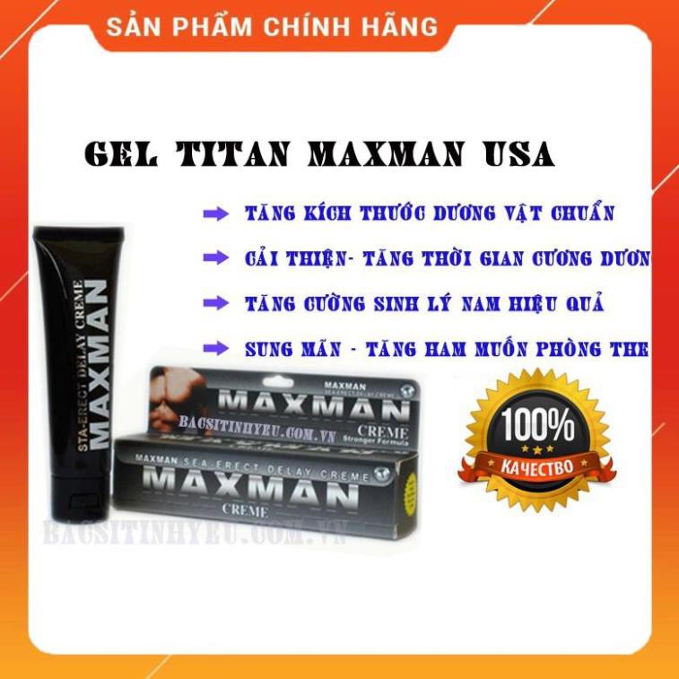 [HÀNG USA] Gel Maxman 60ml bôi trơn tăng kích thước, kéo dài thời gian quan hệ