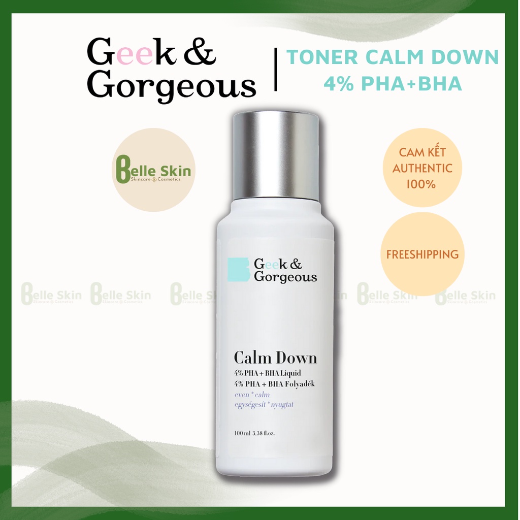 Dung Dịch Tẩy Da Chết, Làm Dịu Geek&amp;Gorgeous Calm Down PHA+BHA