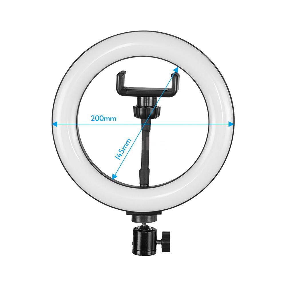 Đèn Led Tròn 8 Inch Cổng Usb Có Kẹp Gắn Điện Thoại Hỗ Trợ Trang Điểm / Live Stream / Phát Trực Tuyến | BigBuy360 - bigbuy360.vn