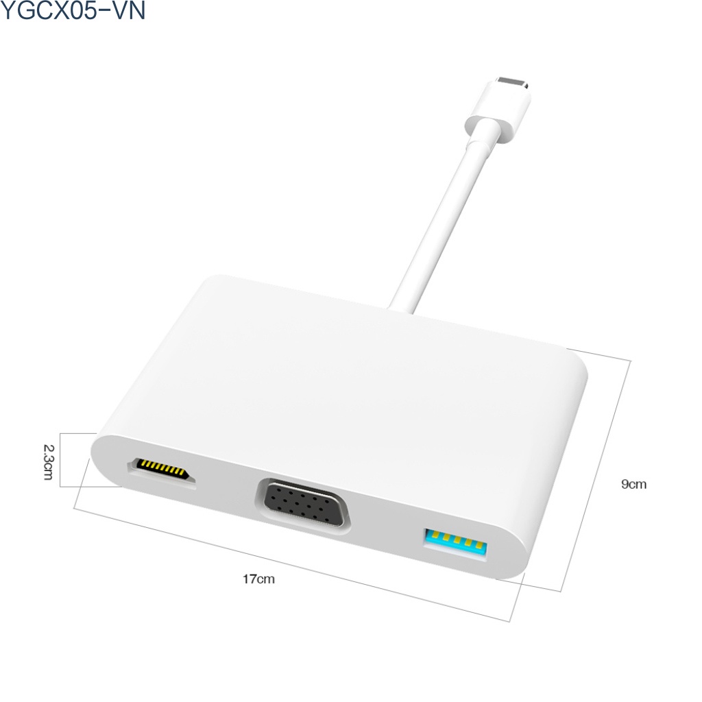 Bộ Hub Usb 7 Trong 1 Type C Hub 4k 1080p Hdmi-Compatible + Vga Pd 5gbps Hỗ Trợ 3.5mm Sd / Tf Cho Điện Thoại Android | BigBuy360 - bigbuy360.vn