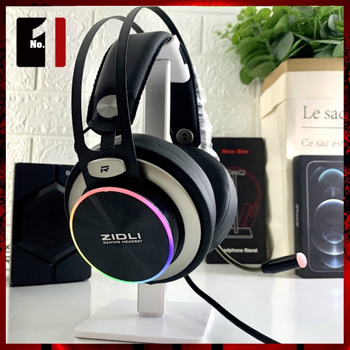 Tai Nghe Nhạc Headphone Gaming LED Chụp Tai Có Dây ZIDLI ZH20 Tai Nghe Game Thủ Có Mic Máy Vi Tính Laptop Pc