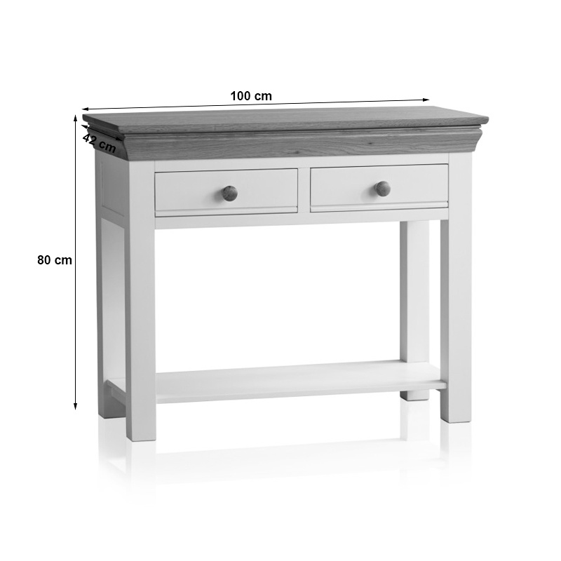Bàn console 2 ngăn kéo Country Cottage gỗ sồi IBIE