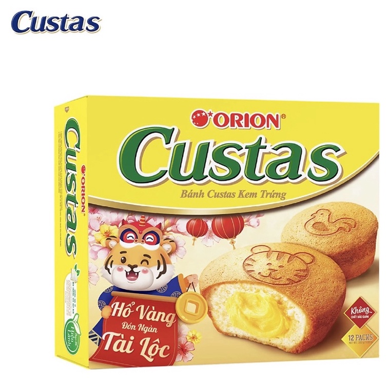 Bánh kem trứng CUSTAS hộp 12 và 6 bánh