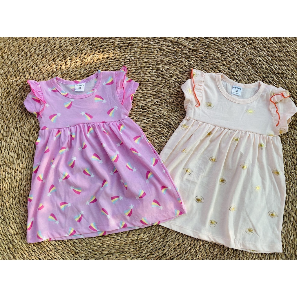 Váy cotton cánh tiên họa tiết dễ thương cho bé gái