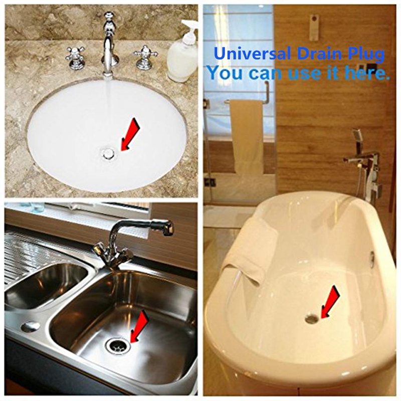 Bộ 2 Miếng Chặn Bồn Tắm Bằng Silicone Kích Thước 6 Inch Dùng Cho Nhà Bếp / Phòng Tắm (Màu Xám)