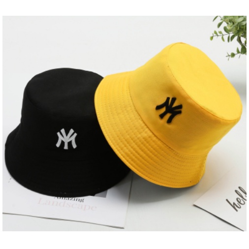Mũ/ Nón Bucket Tai Bèo, 2 mặt thêu chữ NY mũ rộng vành.
