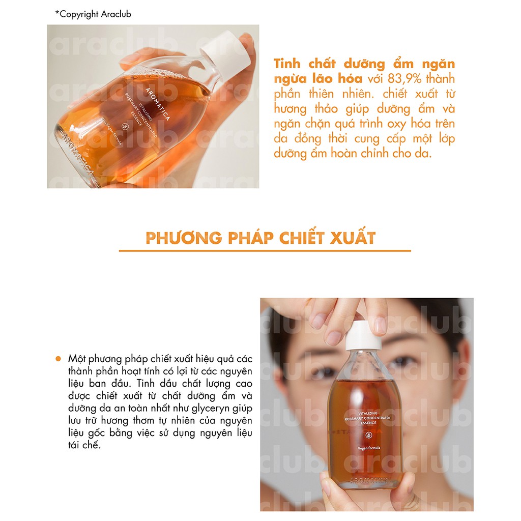Tinh Chất Dưỡng Da Giữ Ẩm Aromatica Vitalizing Rosemary Concentrated Essence 100ml