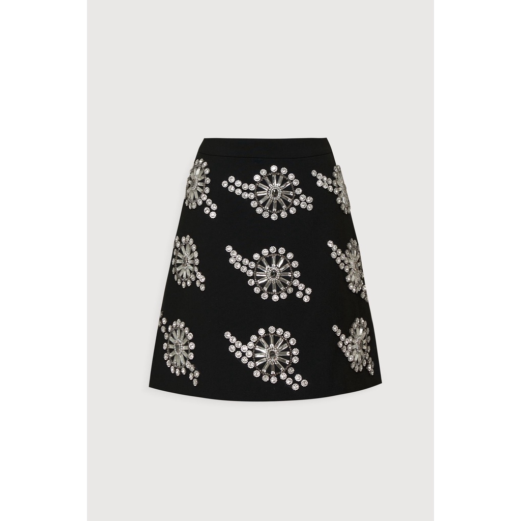 MAVEN - Chân váy đen dáng A đính đá Nira Skirt