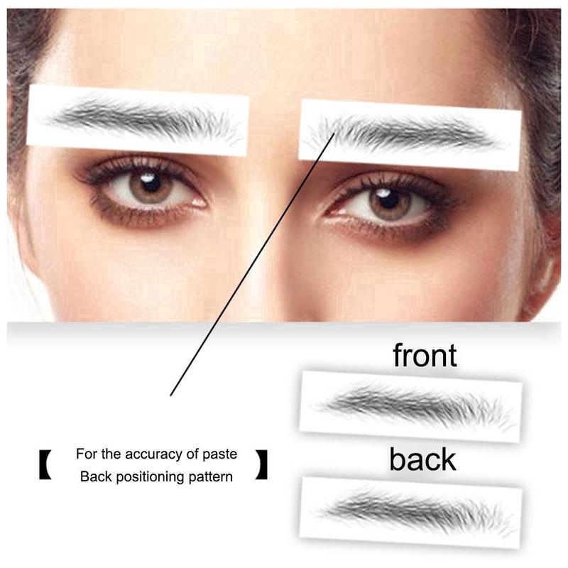 11 Pairs Waterproof Hair-like Eyebrows Stickers/ Long Lasting Water Transfer False Eyebrows Decals/ Eye Brow Tattoo Sticker Makeup Tools