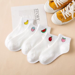 Vớ trắng thêu hình trái cây (mua càng nhiều càng rẻ)