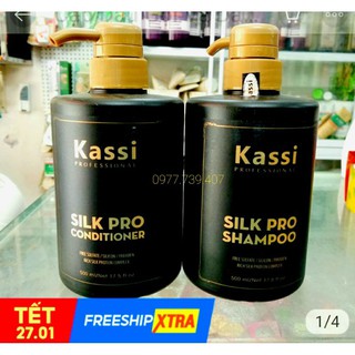 Chính hãng_Bộ gội xã Kassi Silk Pro dưỡng tóc mềm mượt, hương nước hoa. 500ml