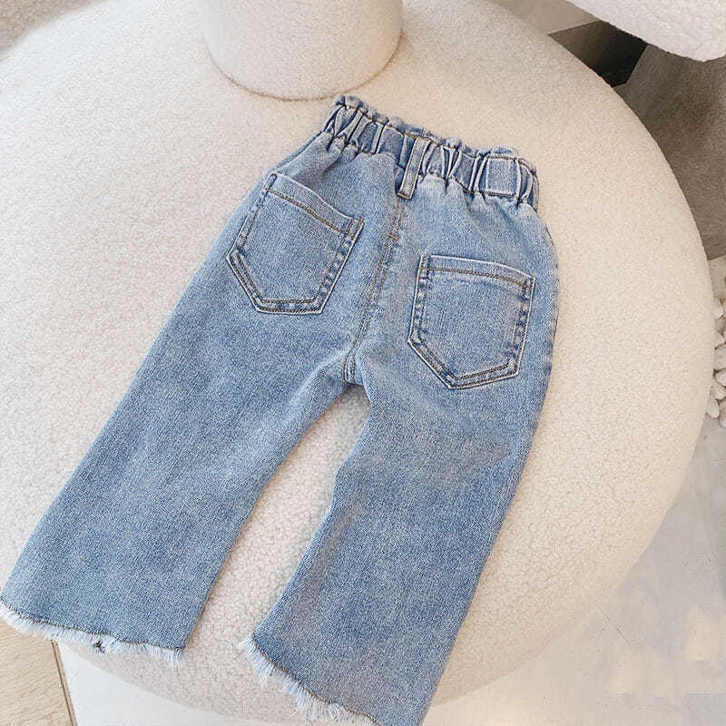 Quần jean xẻ tà trước co giãn phong cách Hàn Quốc cho bé gái