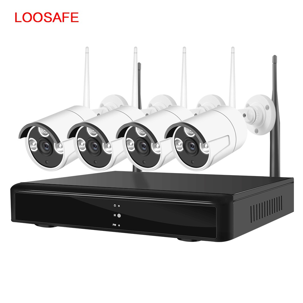 Bộ camera quan sát loosafe WiFi 4 kênh không dây Full HD 1080P, quan sát từ xa trên di động