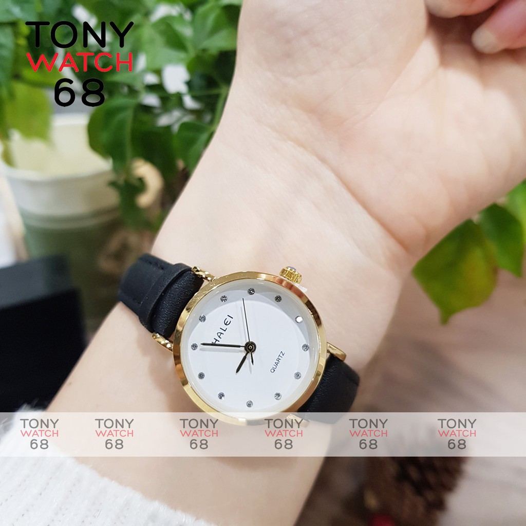 Cặp đồng hồ đôi nam nữ Halei dây da chính hãng Tony Watch 68 | BigBuy360 - bigbuy360.vn