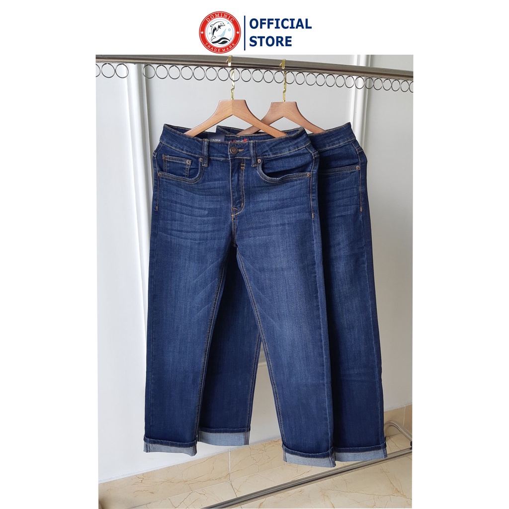 Quần bò nam, quần jean nam xanh trơn DOMINIC chất bò cao cấp DJM56