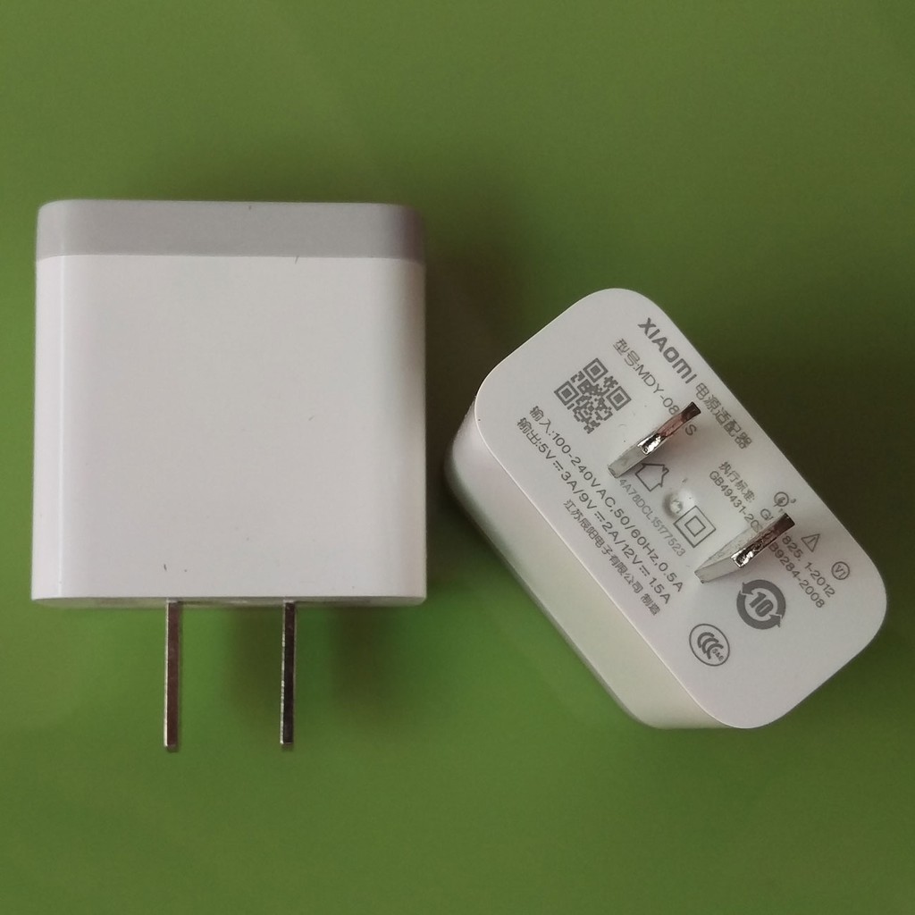 Củ sạc Xiaomi Quick Charge 3.0, 5V-3A - 9V/2A - 12V/1.5A (18W) / Củ xạc nhanh Xiaomi 18W Quick Charge 3.0