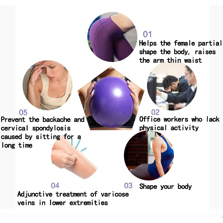 Bóng Tập Yoga Mini 25cm Bằng Nhựa PVC Chống Trượt