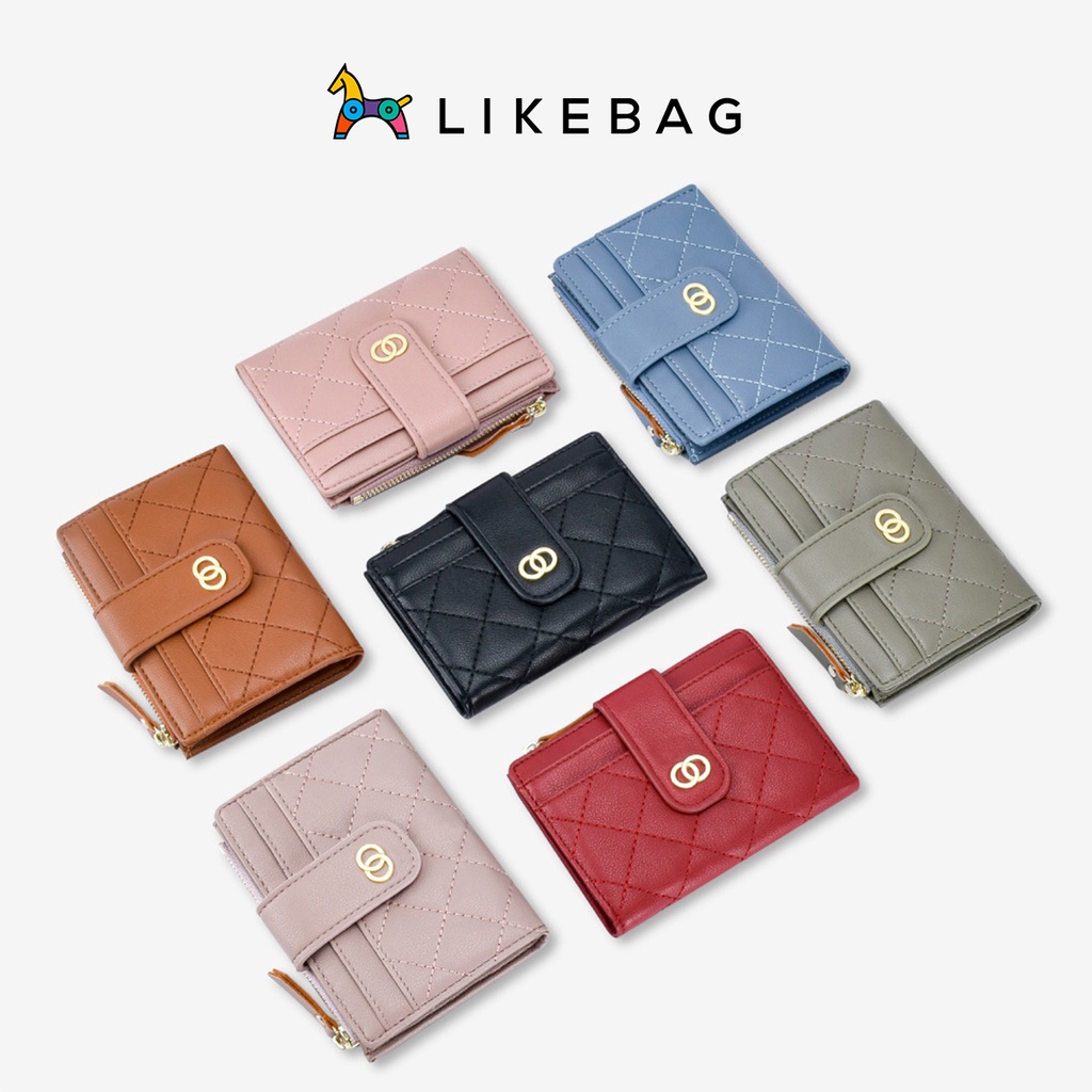 Ví nữ mini cầm tay LIKEBAG họa tiết da chéo nổi T2602-113 - LIBAGI