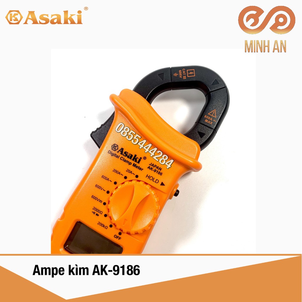 Ampe kìm điện tử ASAKI AK-9186 - Đồng hồ kẹp dòng