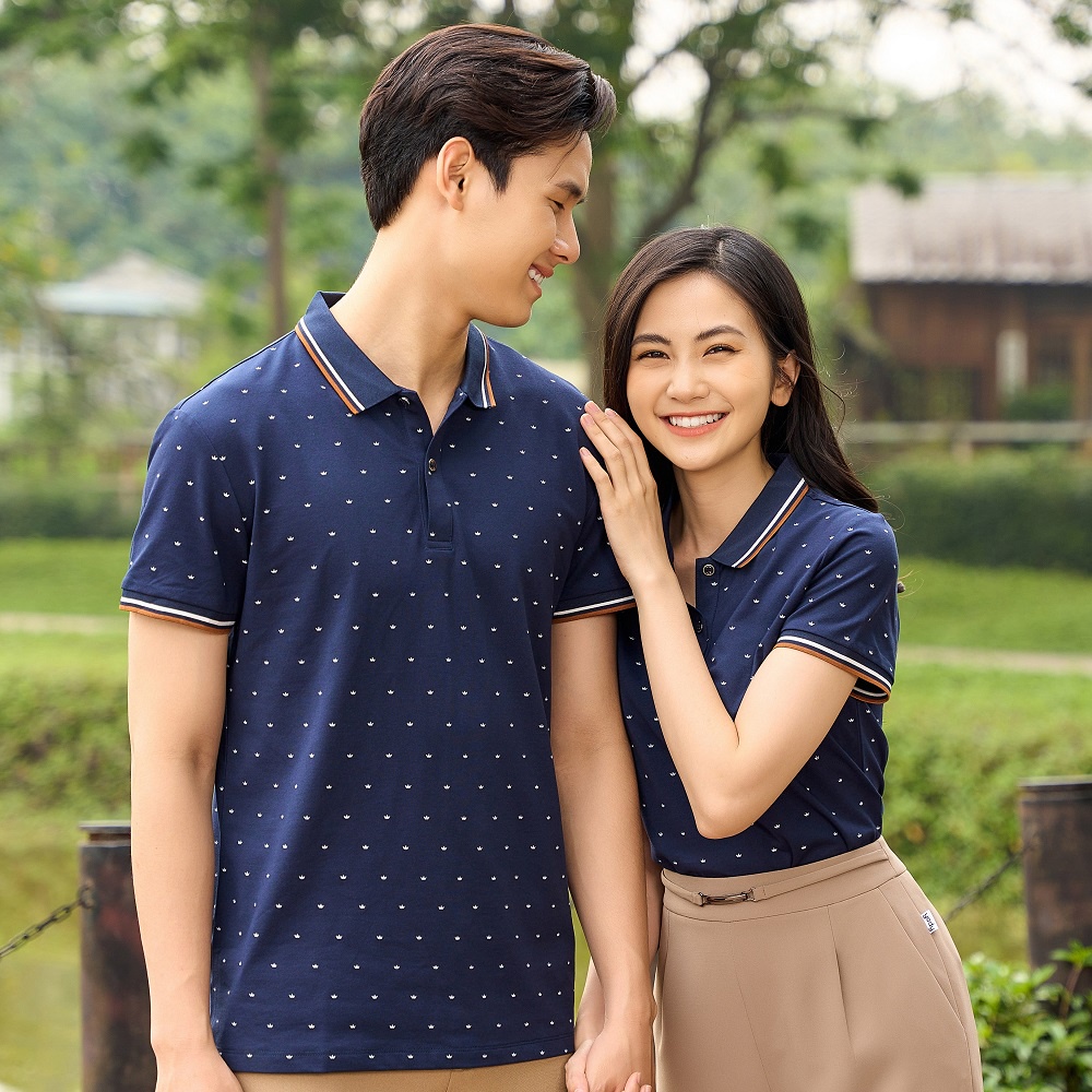 Áo polo YODY nữ mắt chim in hình vương miện APN5044