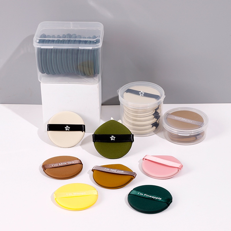 Mút Trang Điểm Ướt Và Khô Thiết Kế Hình Bánh Dứa Độc Đáo