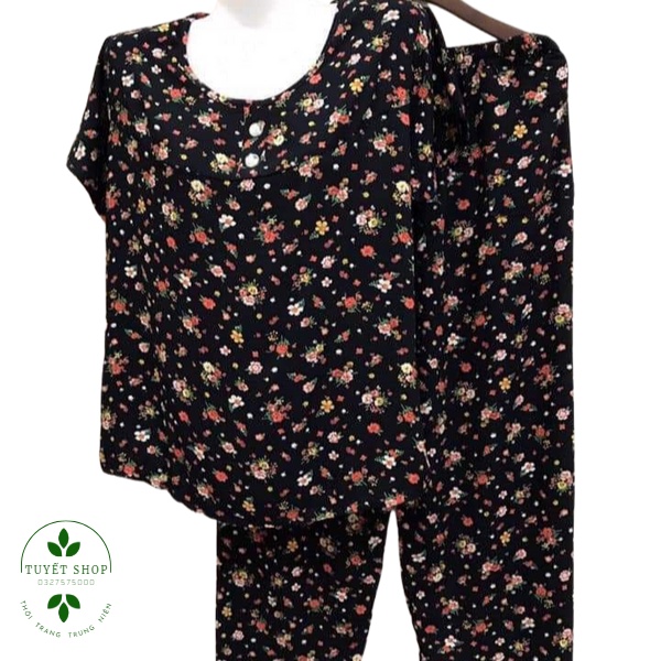 Bộ Quần Áo Lanh Nhung Quần Dài Cho Người Già Trung Niên Bộ Đồ Mặc Nhà Cho Bà Cho Mẹ