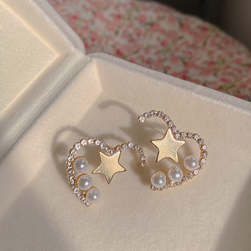 Khuyên Tai Hình Ngôi Sao Đính Đá Ngọc Trai Nhân Tạo Phong Cách Hàn Quốc Thời Trang Cao Cấp Dành Cho Nữ S925