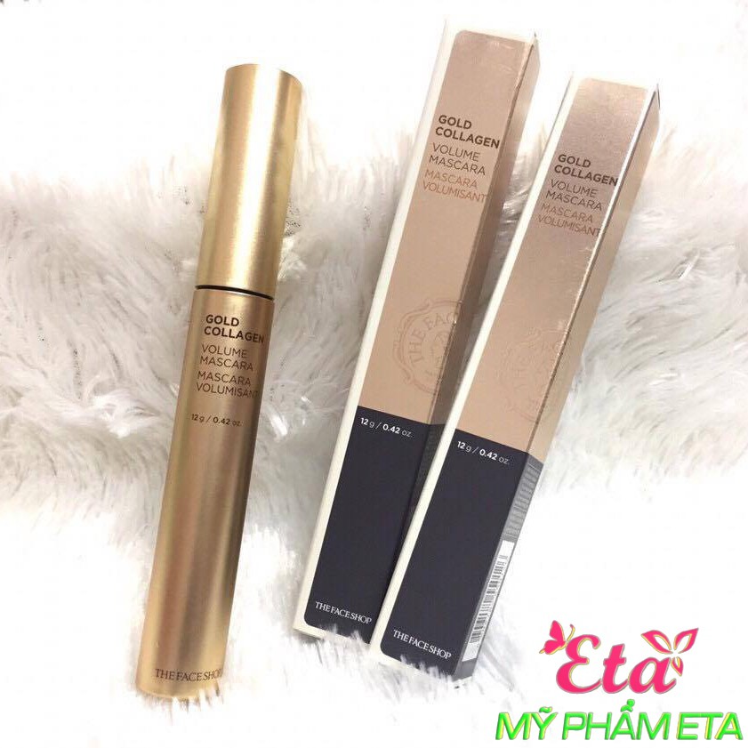 Mascara chuốt mi The Face Shop Gold Collagen Volume TFS Mascara dưỡng mi uốn cong