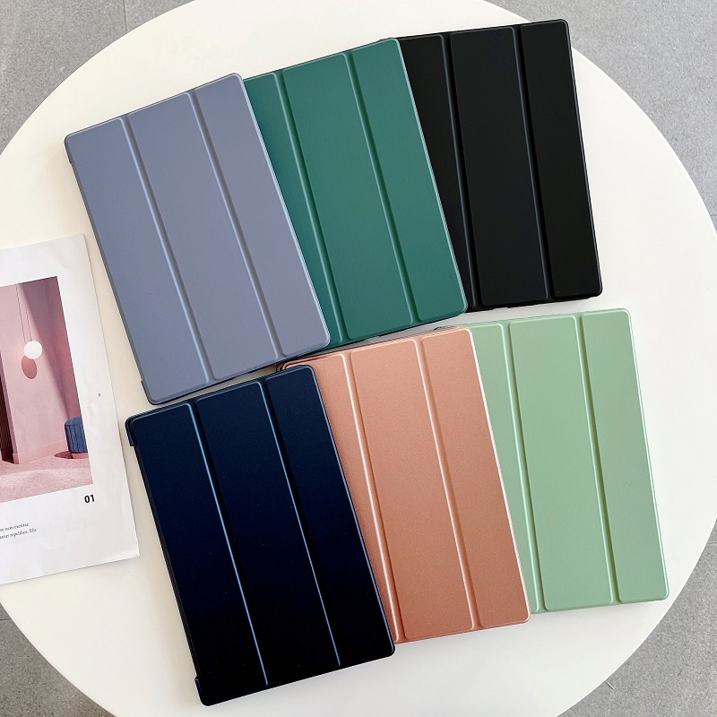 Ốp Điện Thoại Da PU Mềm Màu Trơn Cho Samsung Galaxy Tab S6 T860 S6Lite P610 S7 T870 S8 X700 A8 X200 A7 Lite T220 T500
